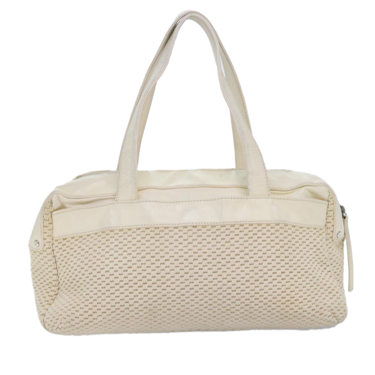 CHANEL Hand Bag Canvas Leather Beige CC yb619
