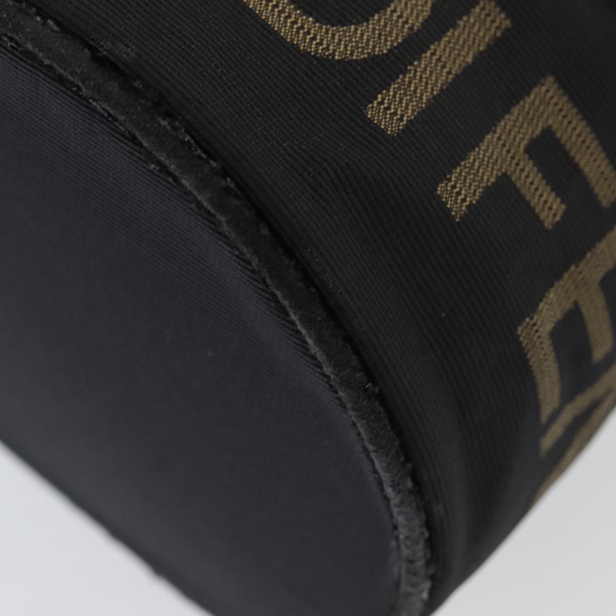FENDI Hand Bag Canvas Brown Black yb646