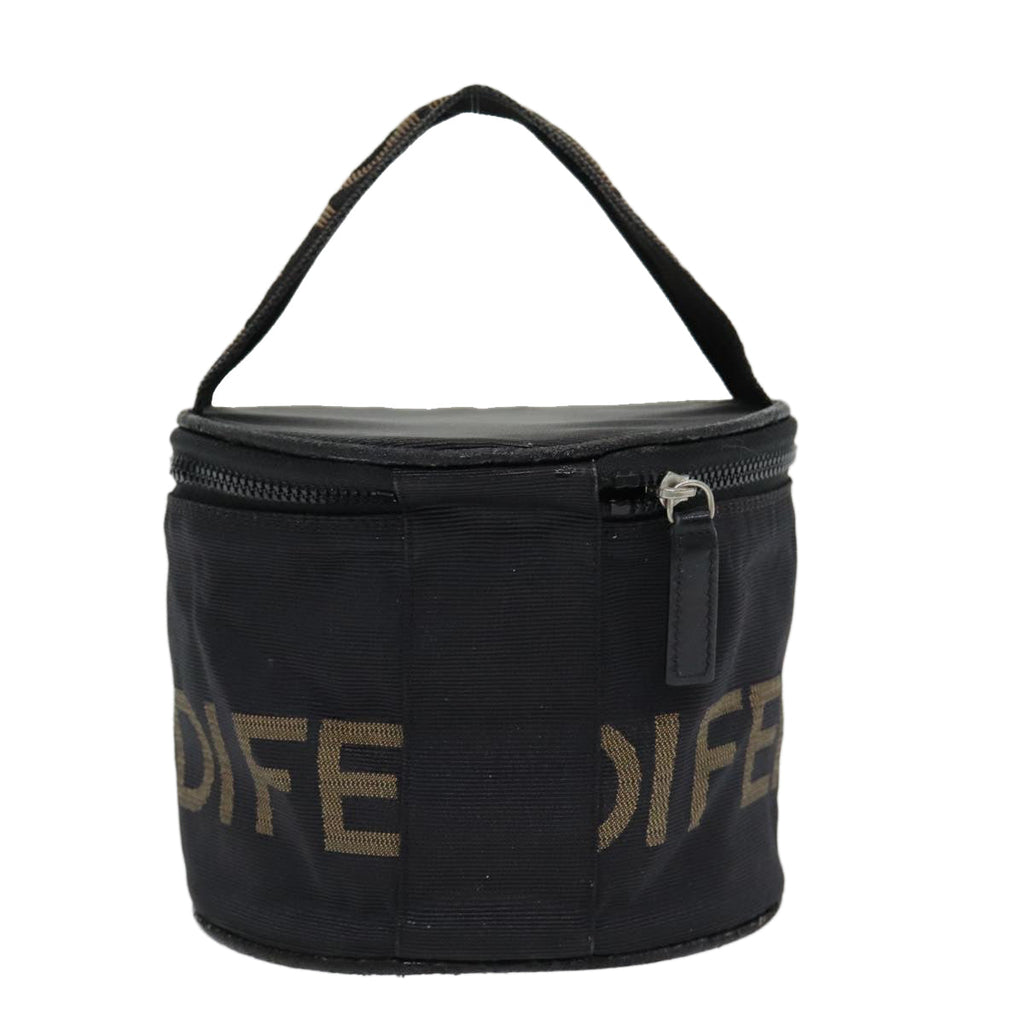 FENDI Hand Bag Canvas Brown Black yb646