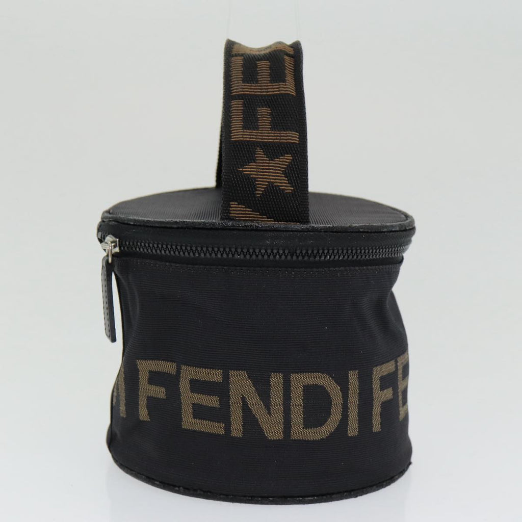 FENDI Hand Bag Canvas Brown Black yb646