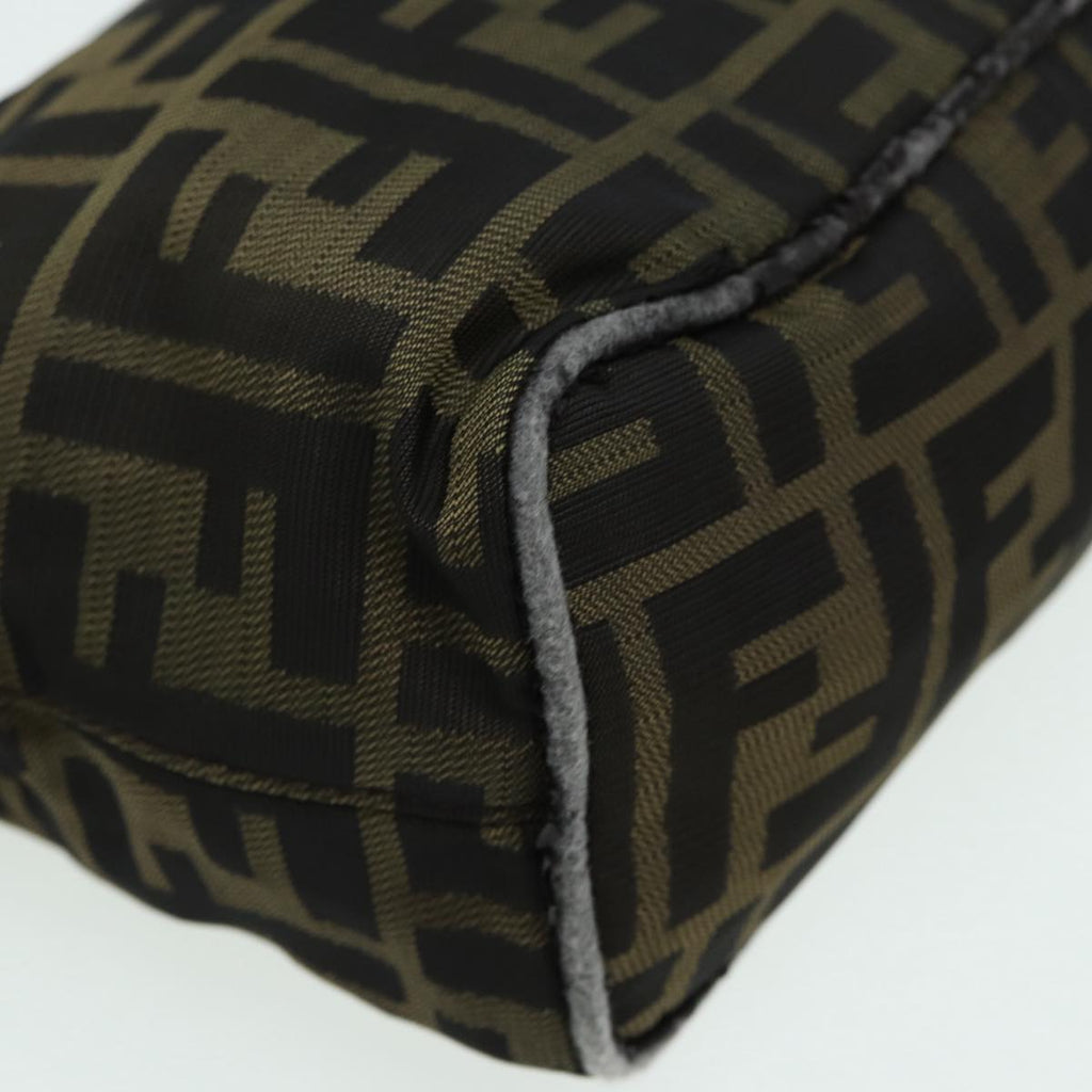 FENDI Zucca Canvas Mamma bucket Shoulder Bag Brown Black yb648