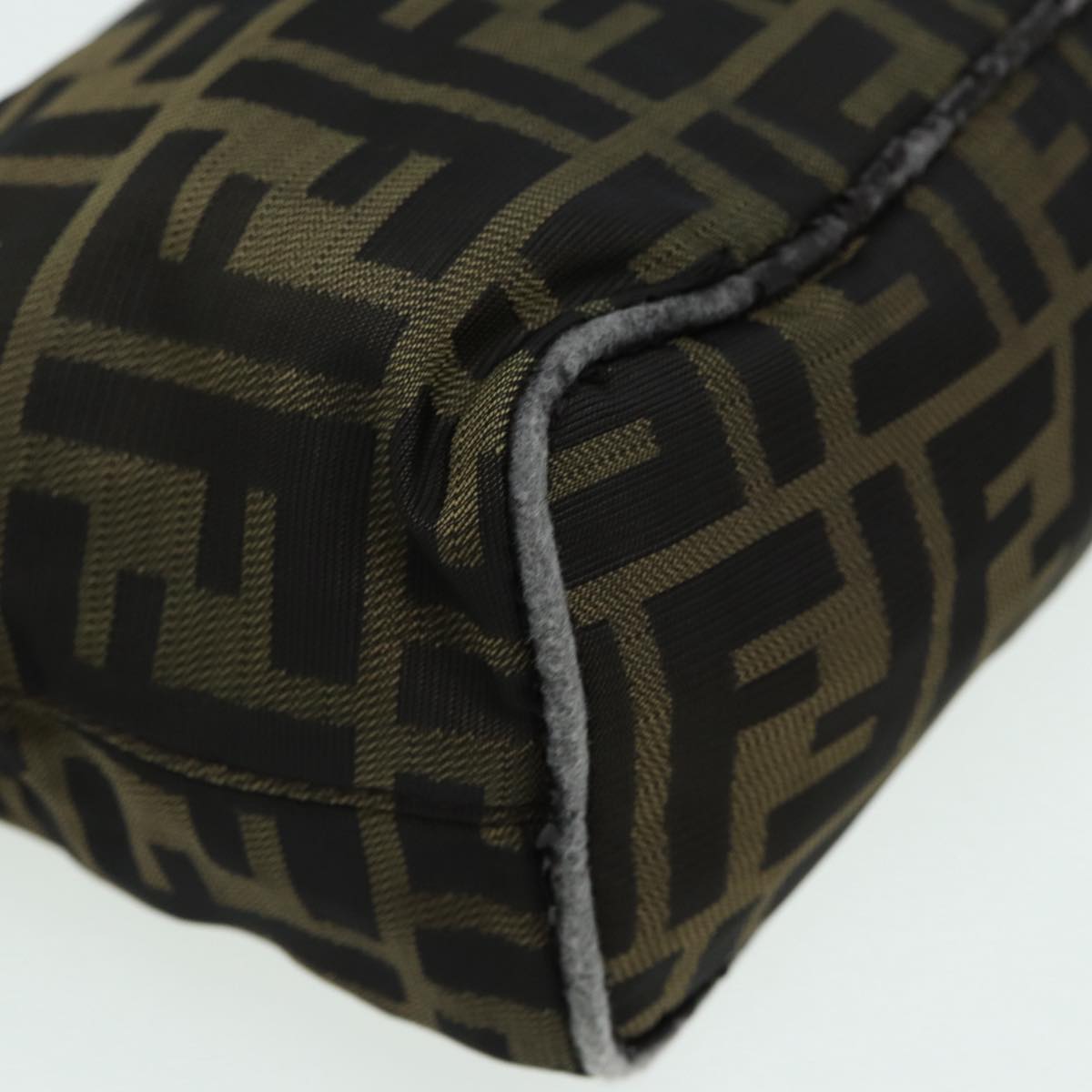 FENDI Zucca Canvas Mamma bucket Shoulder Bag Brown Black yb648