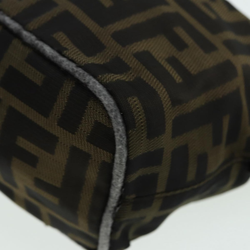 FENDI Zucca Canvas Mamma bucket Shoulder Bag Brown Black yb648
