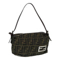 FENDI Zucca Canvas Mamma bucket Shoulder Bag Brown Black yb648