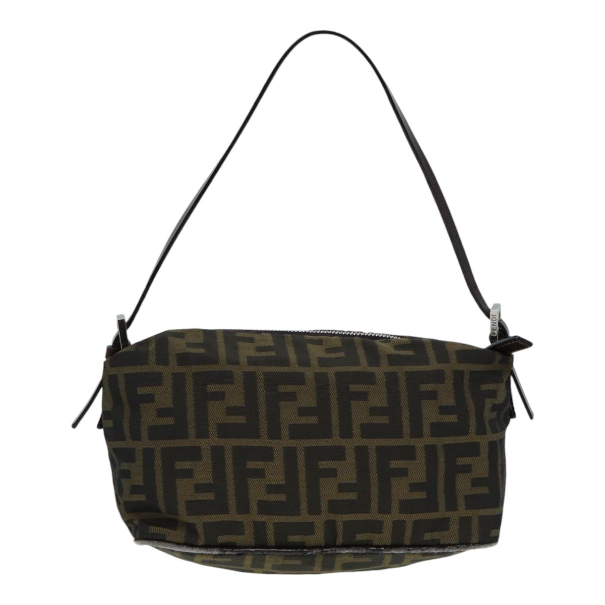 FENDI Zucca Canvas Mamma bucket Shoulder Bag Brown Black yb648