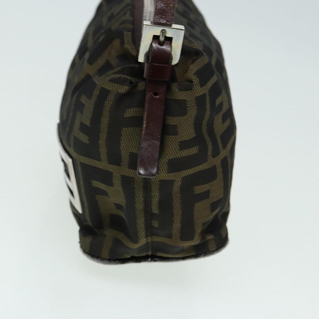 FENDI Zucca Canvas Mamma bucket Shoulder Bag Brown Black yb648