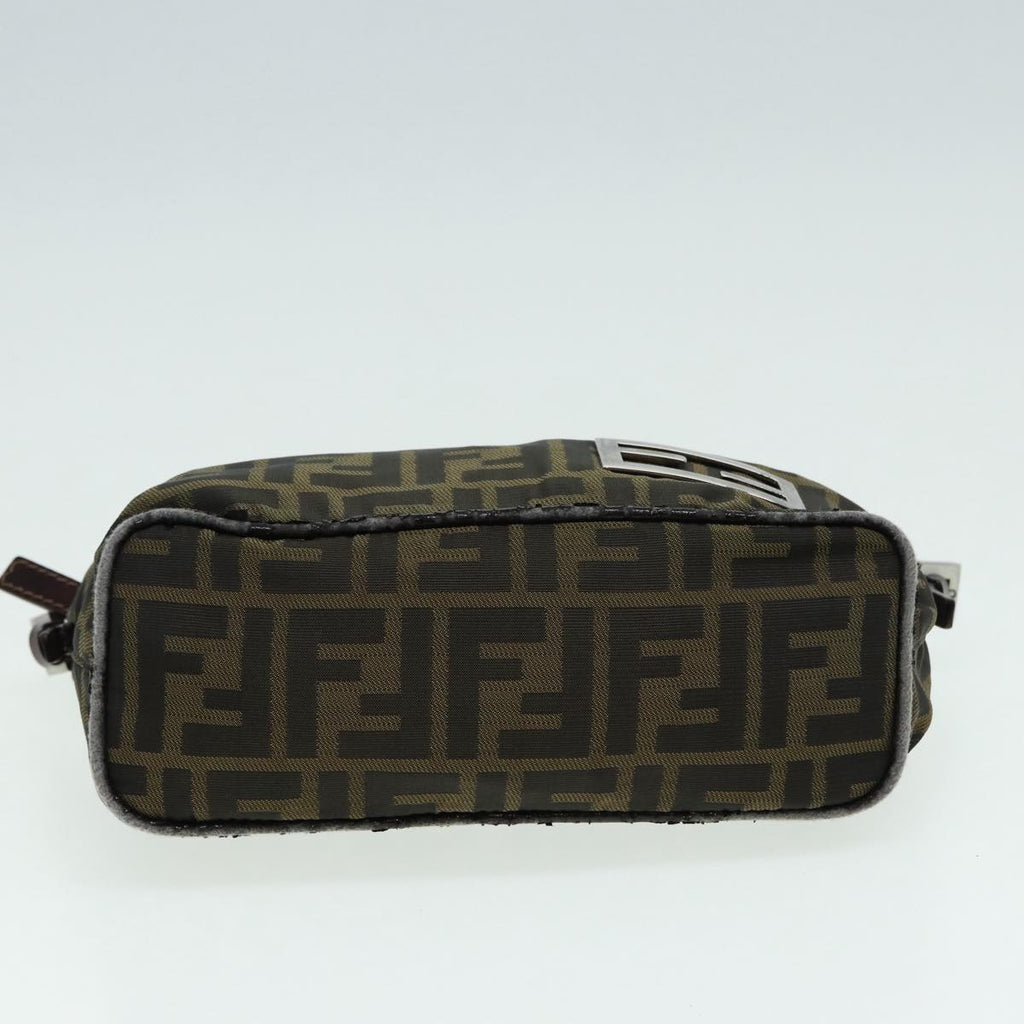 FENDI Zucca Canvas Mamma bucket Shoulder Bag Brown Black yb648