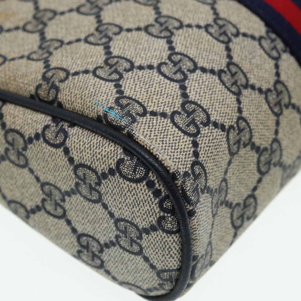 GUCCI GG Supreme Sherry Line Clutch Bag PVC Red Navy yb662