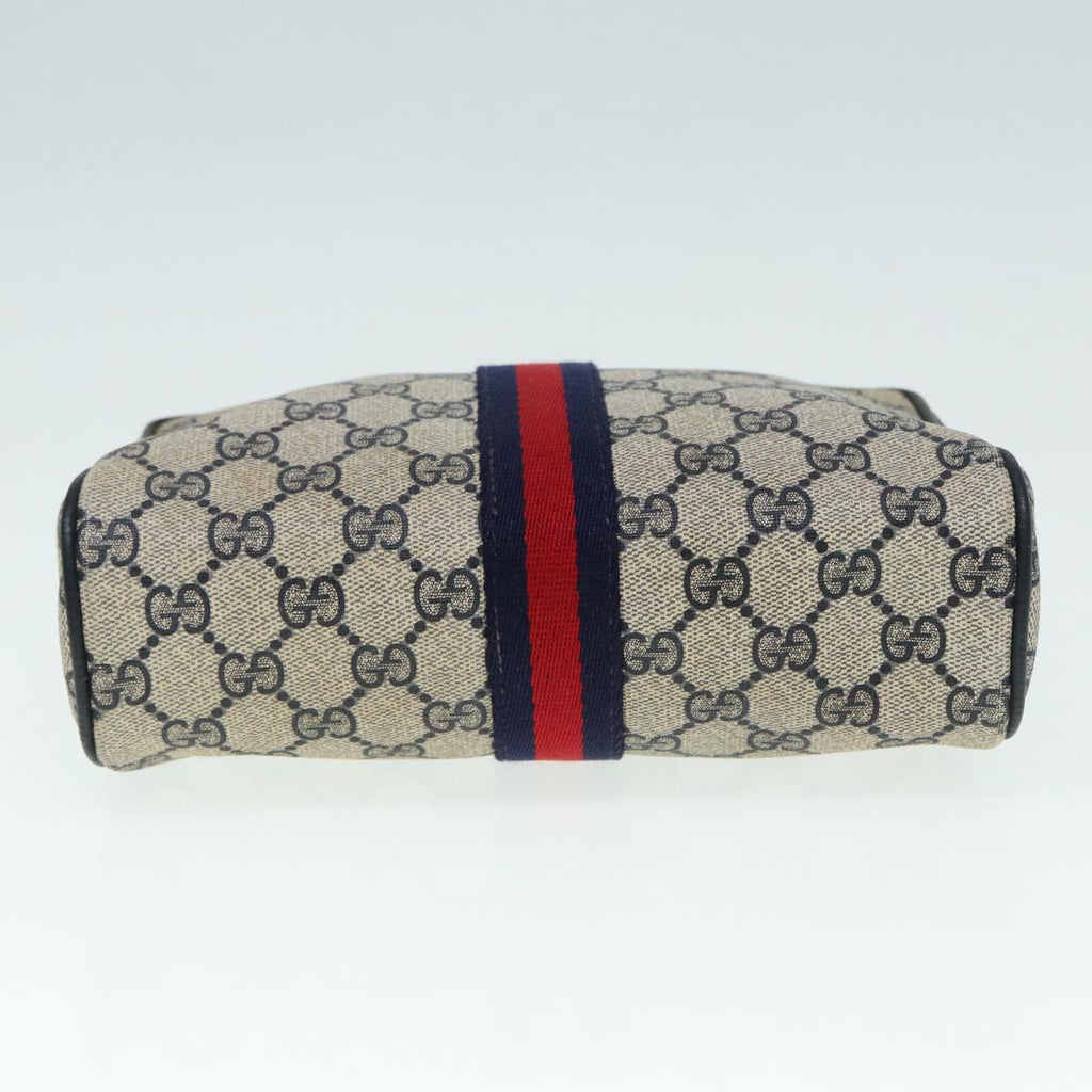 GUCCI GG Supreme Sherry Line Clutch Bag PVC Red Navy yb662