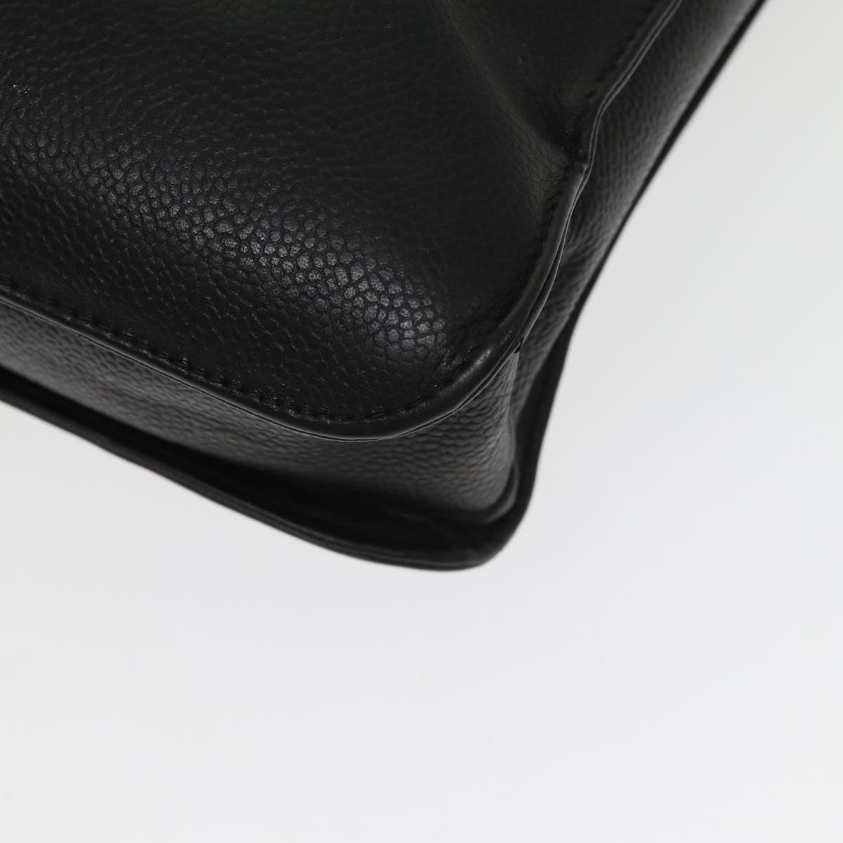 CHANEL Business Bag Caviar Skin Black Gold CC yb667