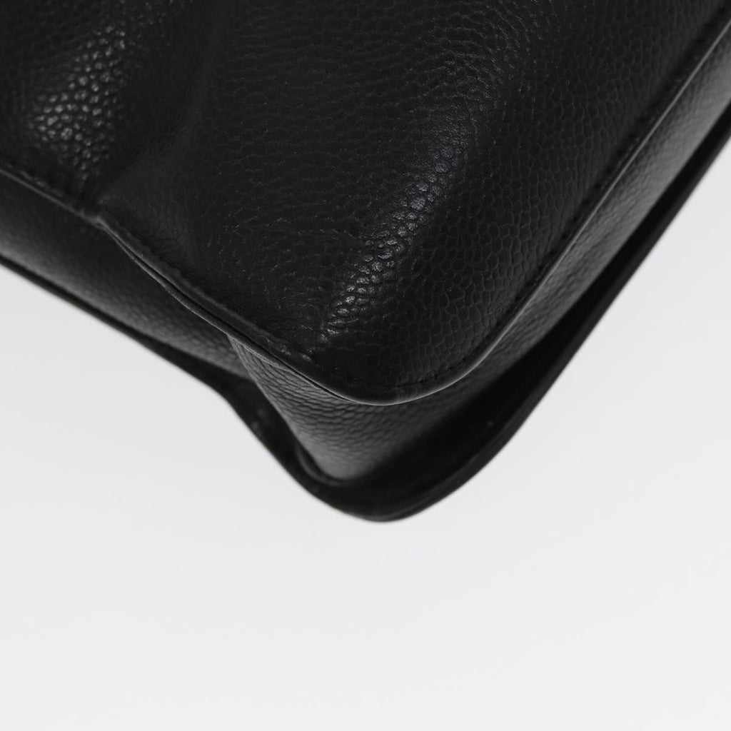 CHANEL Business Bag Caviar Skin Black Gold CC yb667