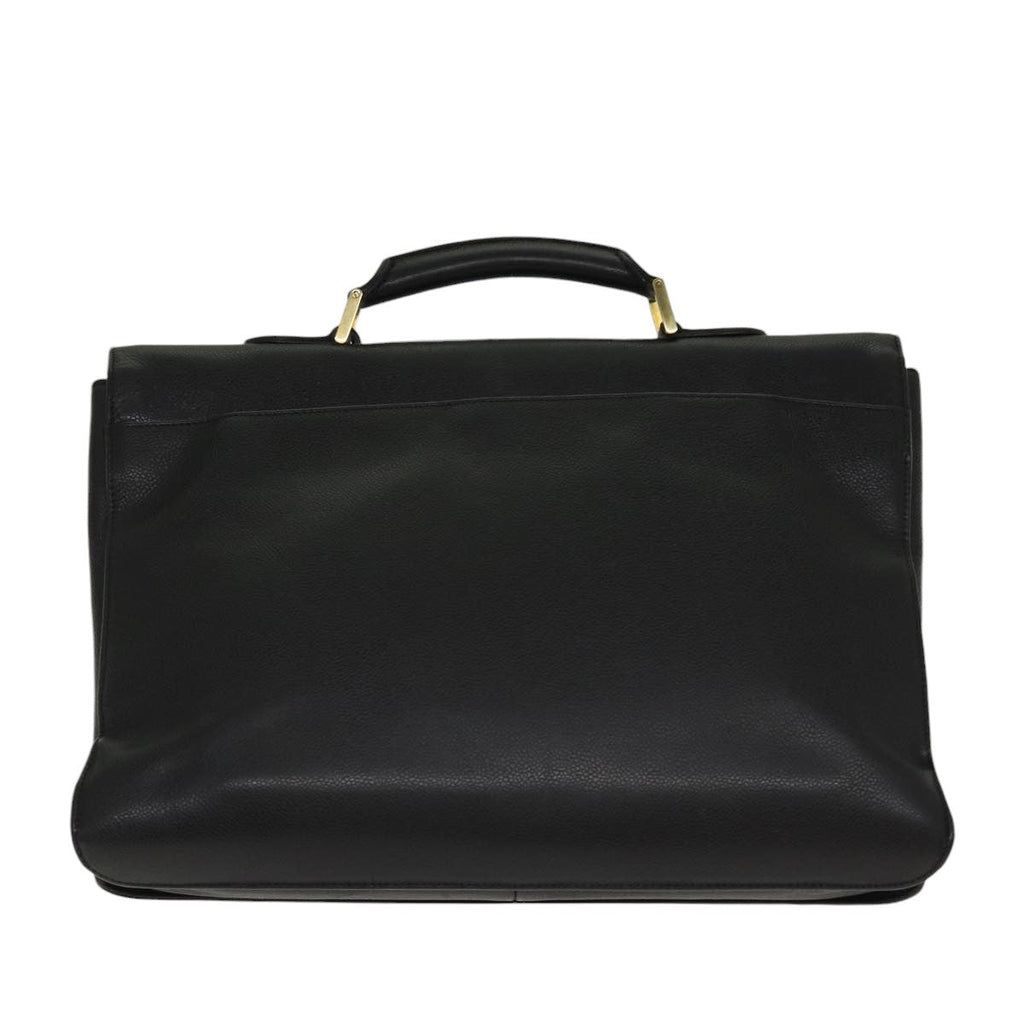 CHANEL Business Bag Caviar Skin Black Gold CC yb667