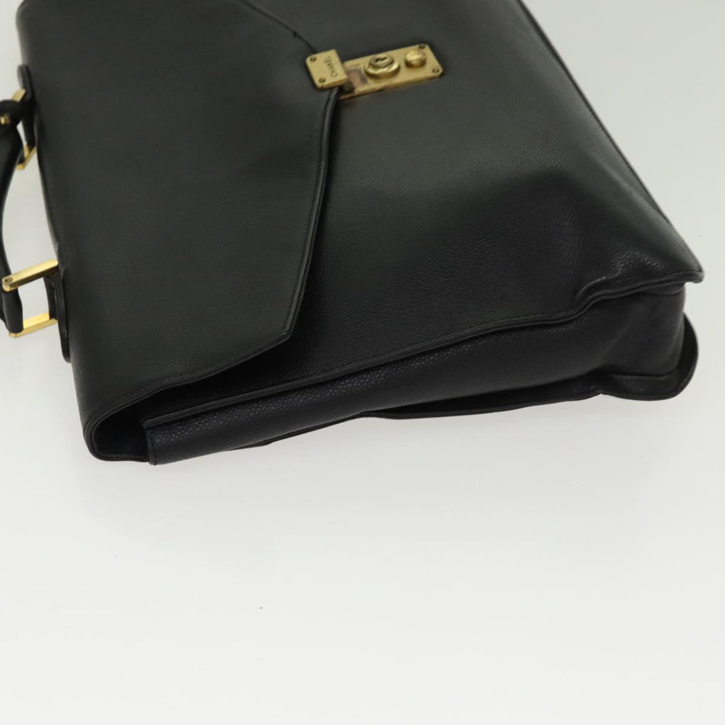 CHANEL Business Bag Caviar Skin Black Gold CC yb667