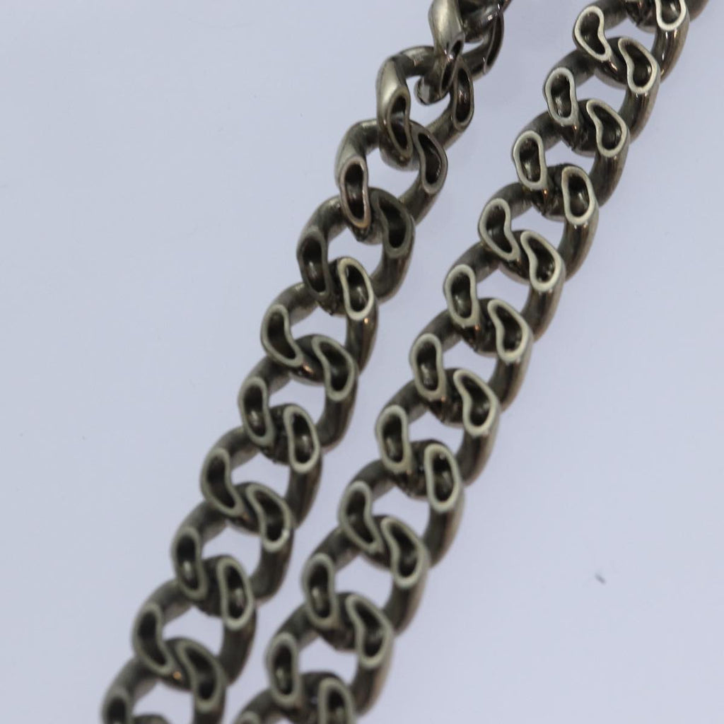 CHANEL Punching Turn Lock Chain Shoulder Bag Leather Silver Gold CC yb673