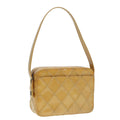 CHANEL Bicolore Shoulder Bag Enamel Yellow Silver CC yb674