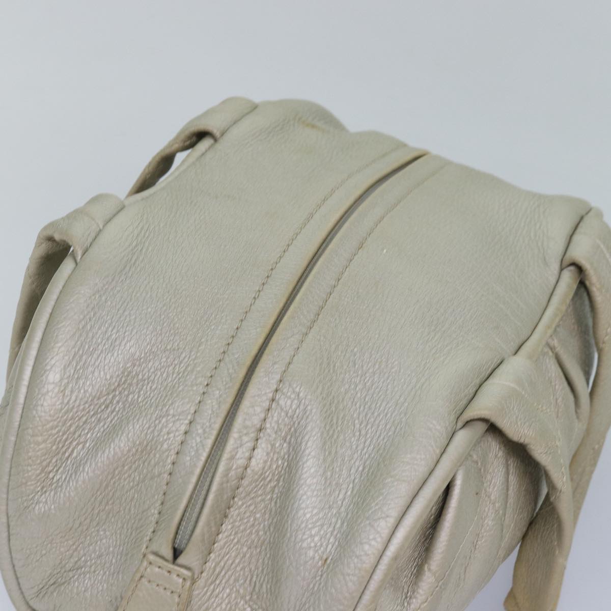 CHANEL Matelasse Hand Bag Leather Silver CC yb675
