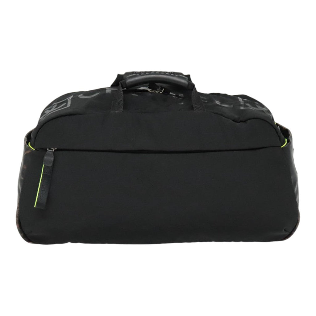 CHANEL Sports Line Boston Bag Nylon Black Silver CC yb680