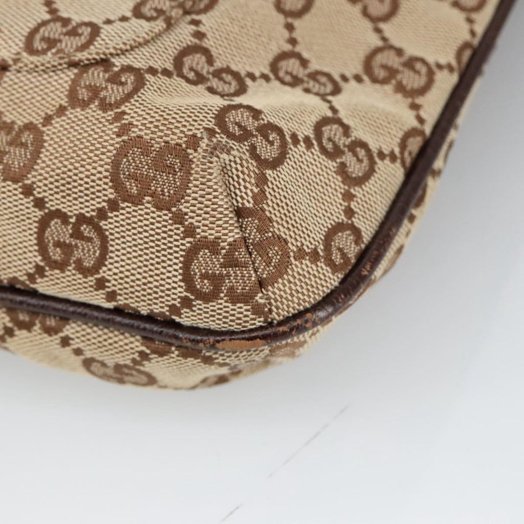 GUCCI GG Canvas Shoulder Bag Beige Silver 122793 yb709