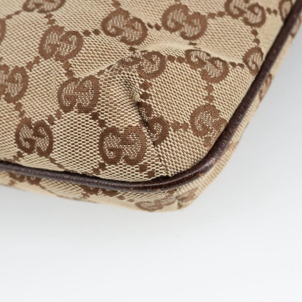 GUCCI GG Canvas Shoulder Bag Beige Silver 122793 yb709