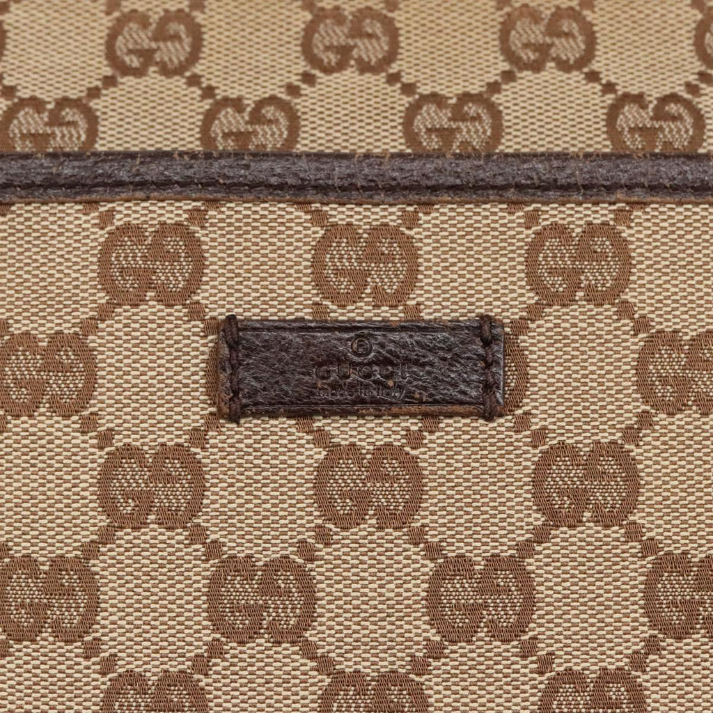GUCCI GG Canvas Shoulder Bag Beige Silver 122793 yb709