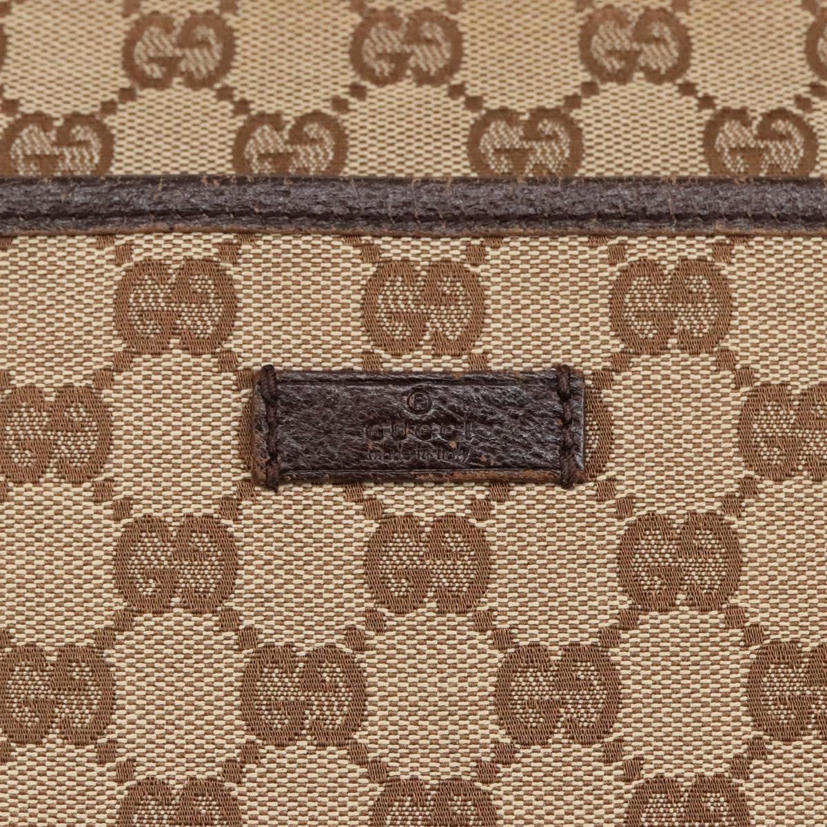 GUCCI GG Canvas Shoulder Bag Beige Silver 122793 yb709