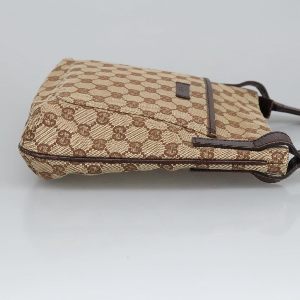 GUCCI GG Canvas Shoulder Bag Beige Silver 122793 yb709