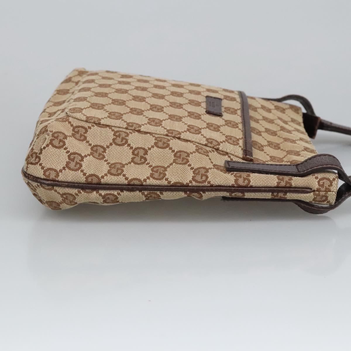 GUCCI GG Canvas Shoulder Bag Beige Silver 122793 yb709