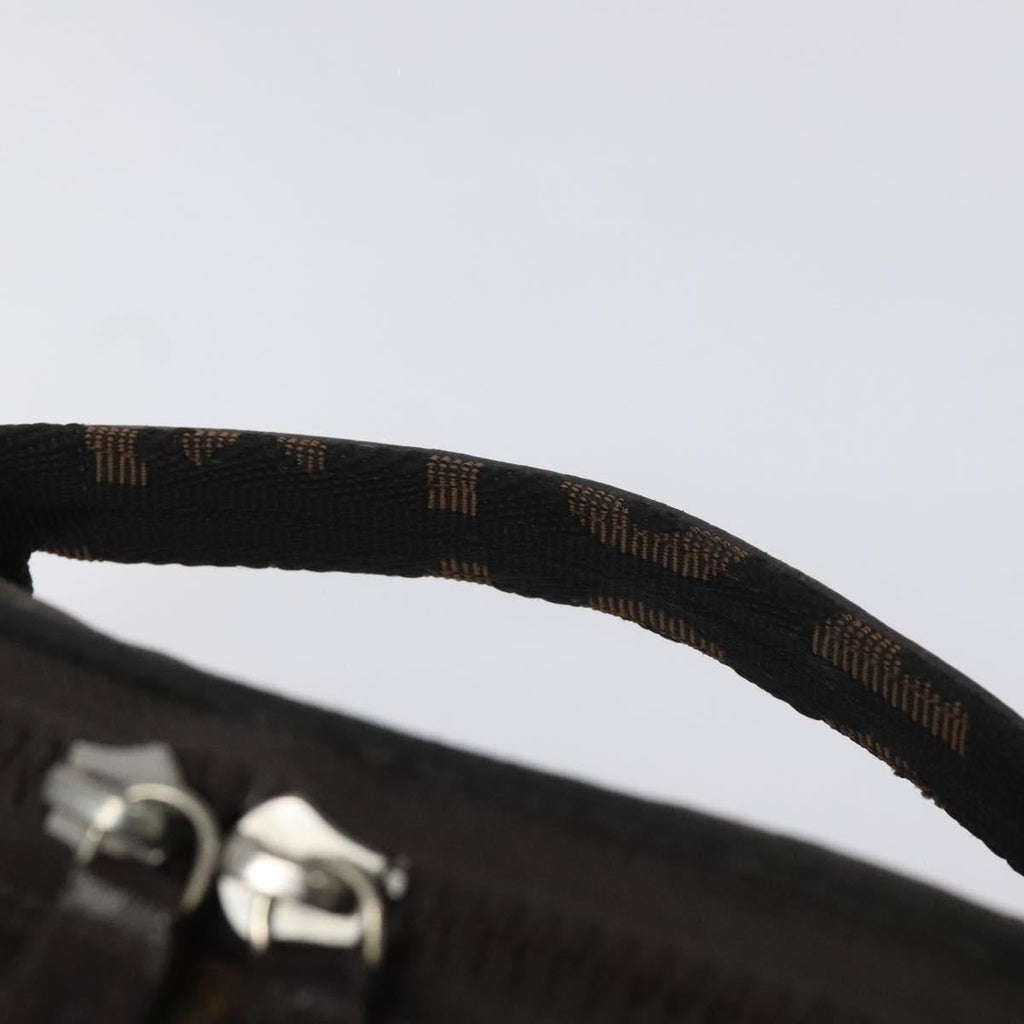 FENDI Zucca Canvas Vanity Hand Bag Brown Black yb723