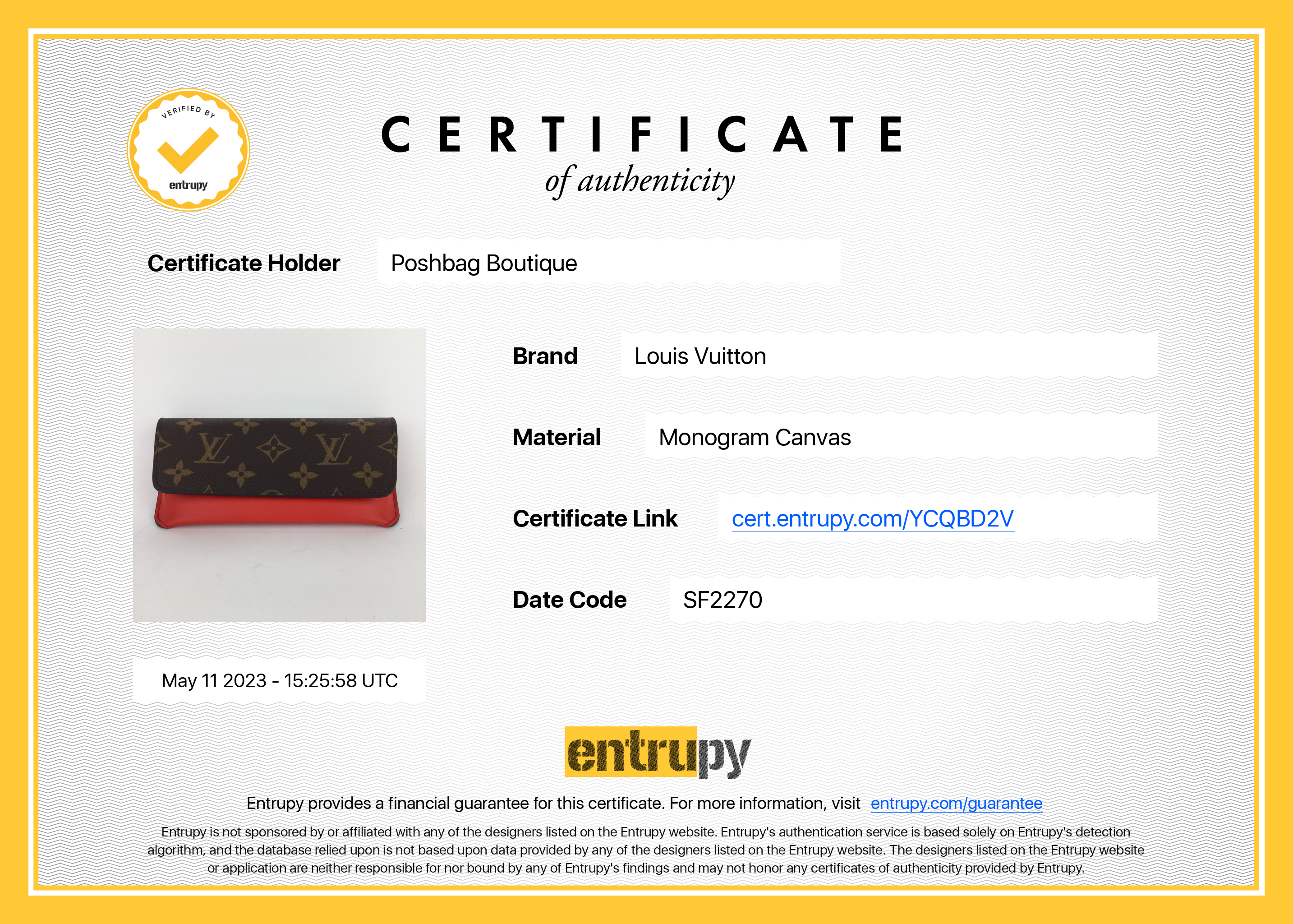 Louis Vuitto Woody Monogram Canvas Glasses Case