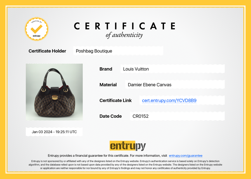 Louis Vuitto Sistina GM Damier Ebene Canvas Bag