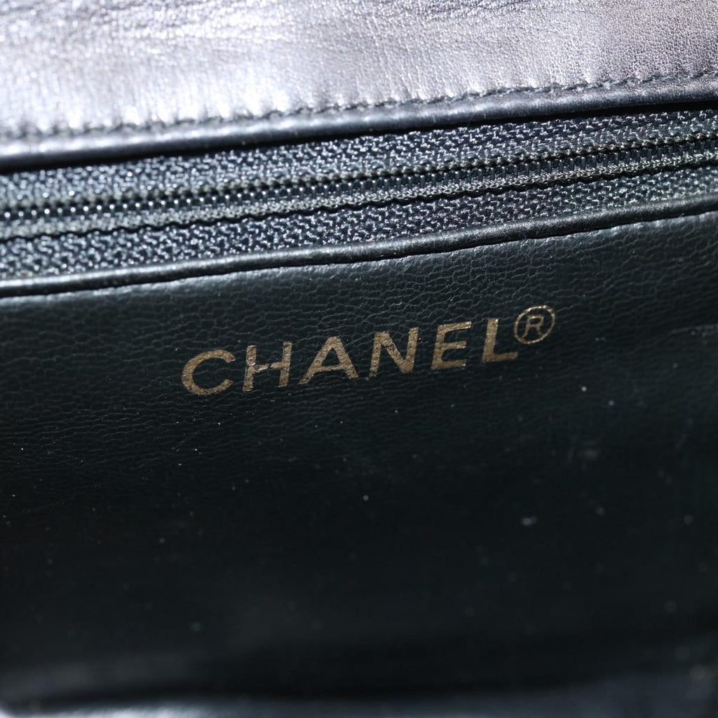 CHANEL Matelasse Turn Lock Waist bag Lamb Skin Black CC yk11590