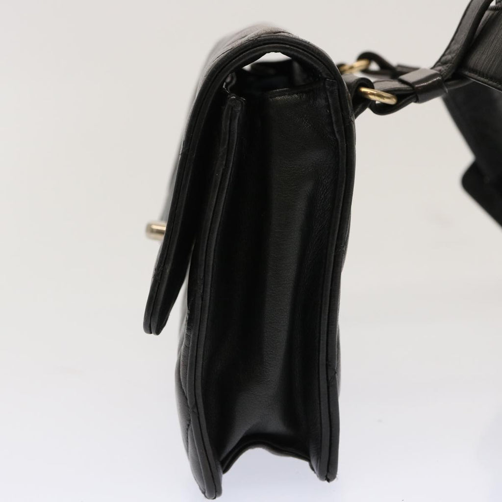 CHANEL Matelasse Turn Lock Waist bag Lamb Skin Black CC yk11590