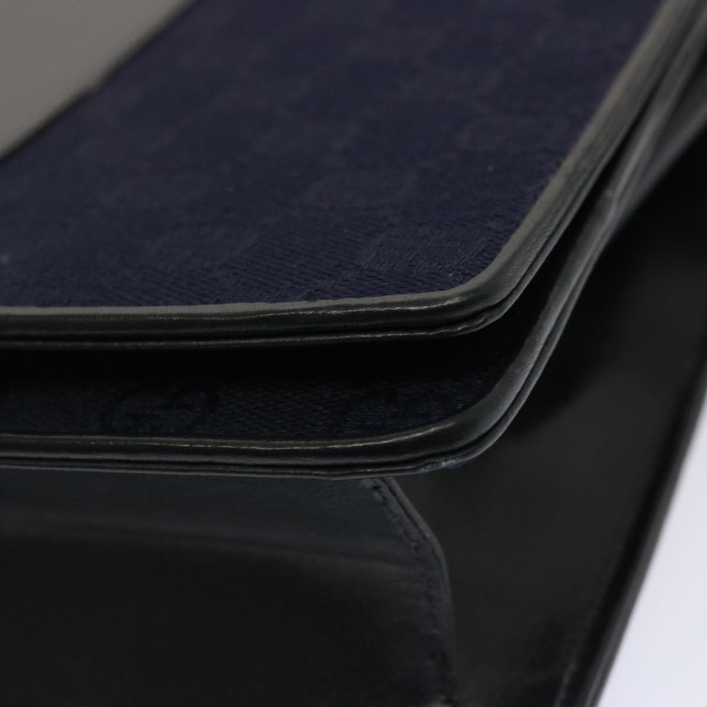 GUCCI GG Canvas Shoulder Bag Navy Black yk11772