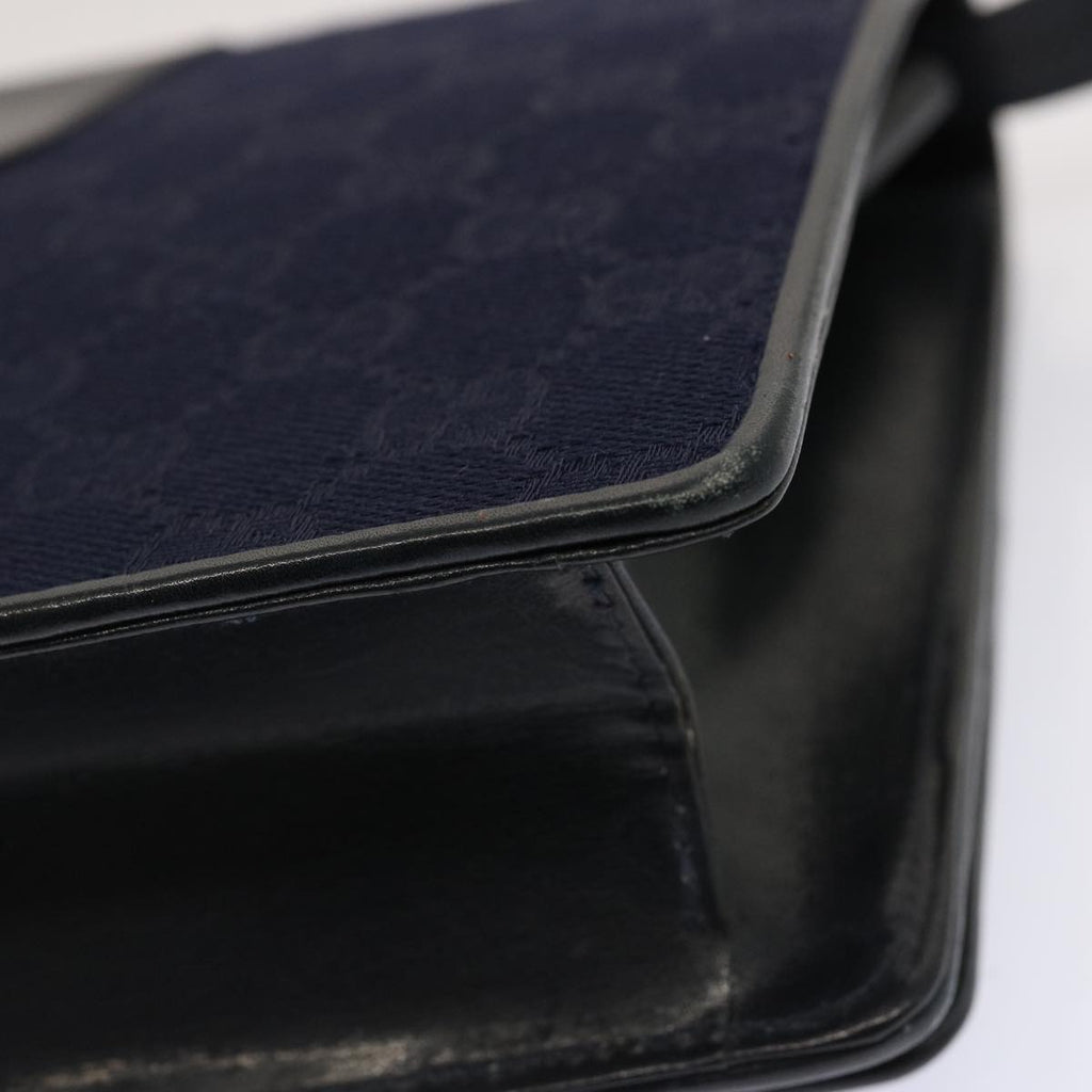 GUCCI GG Canvas Shoulder Bag Navy Black yk11772