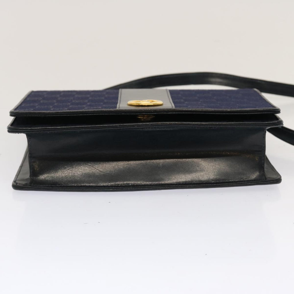 GUCCI GG Canvas Shoulder Bag Navy Black yk11772