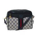 GUCCI GG Canvas Sherry Line Shoulder Bag PVC Navy Red yk11810