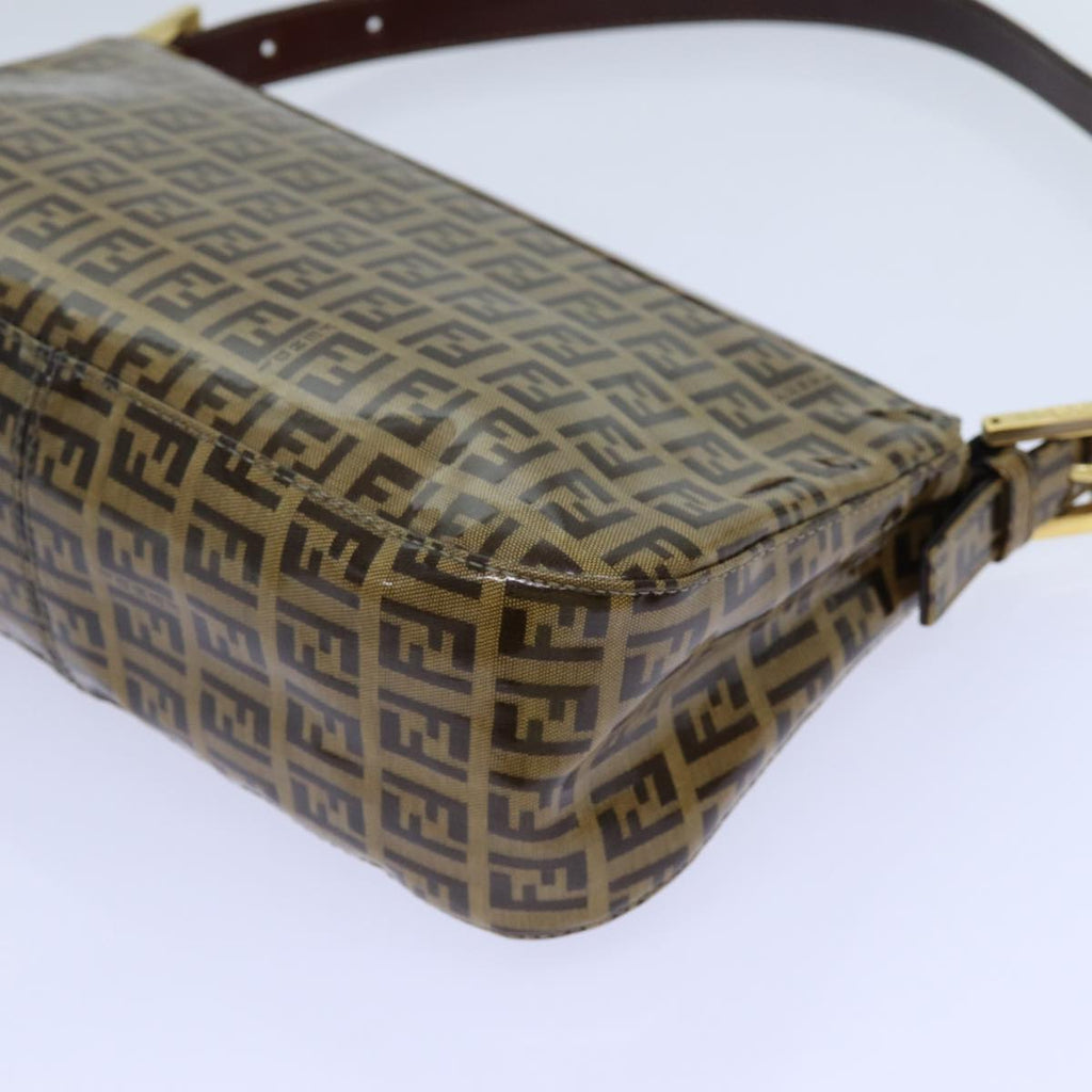 FENDI Zucchino Canvas Mamma Baguette Shoulder Bag Beige yk11816