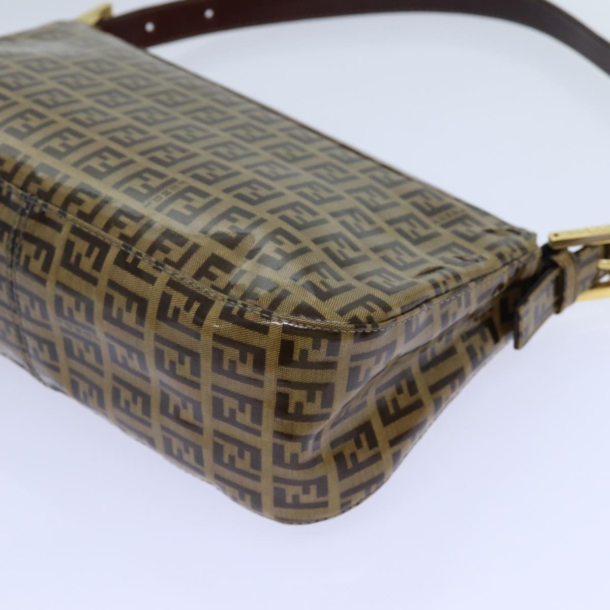 FENDI Zucchino Canvas Mamma Baguette Shoulder Bag Beige yk11816