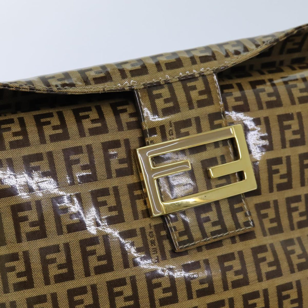FENDI Zucchino Canvas Mamma Baguette Shoulder Bag Beige yk11816