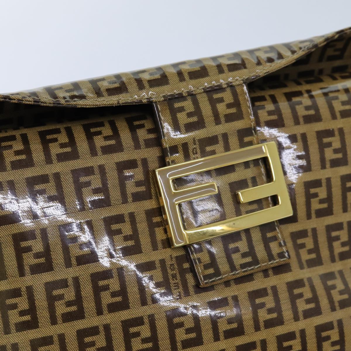 FENDI Zucchino Canvas Mamma Baguette Shoulder Bag Beige yk11816