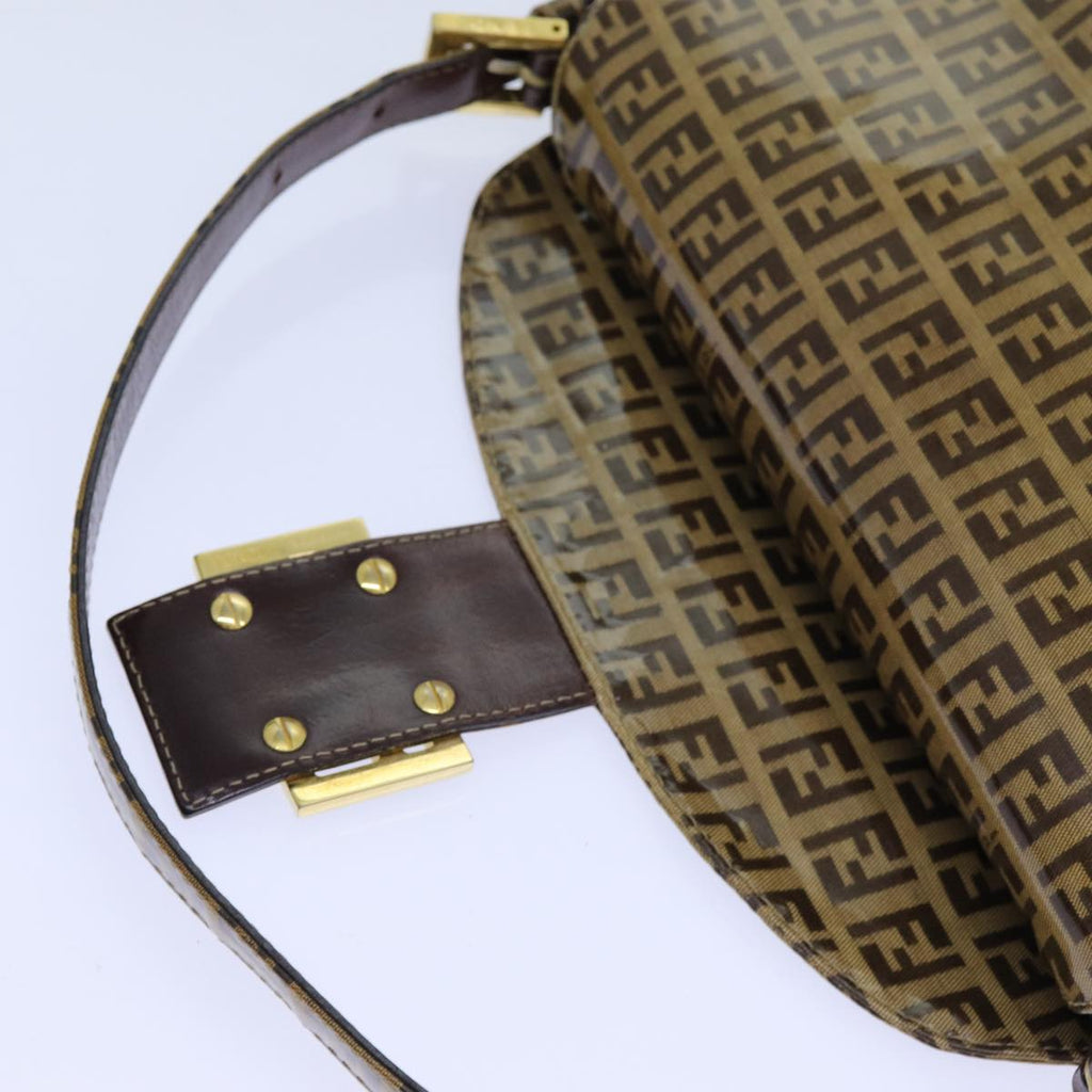 FENDI Zucchino Canvas Mamma Baguette Shoulder Bag Beige yk11816