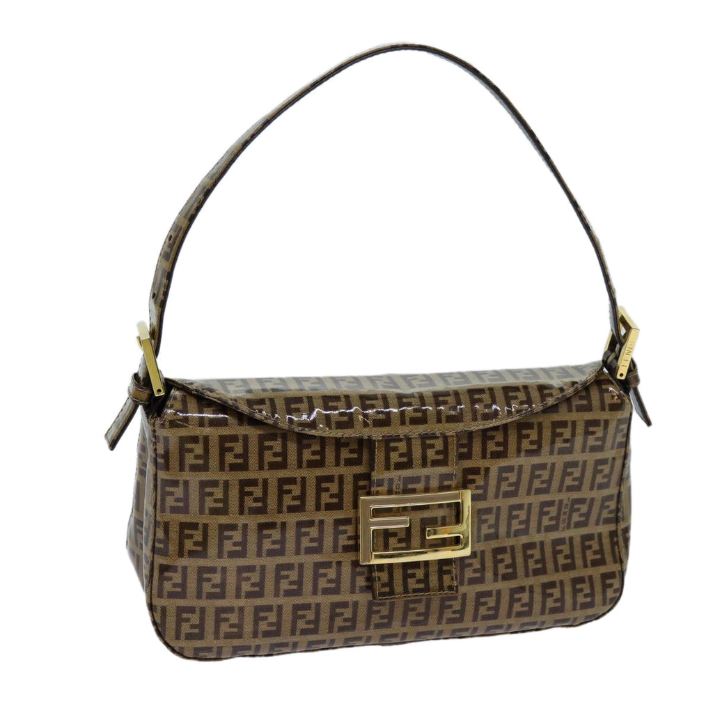 FENDI Zucchino Canvas Mamma Baguette Shoulder Bag Beige yk11816