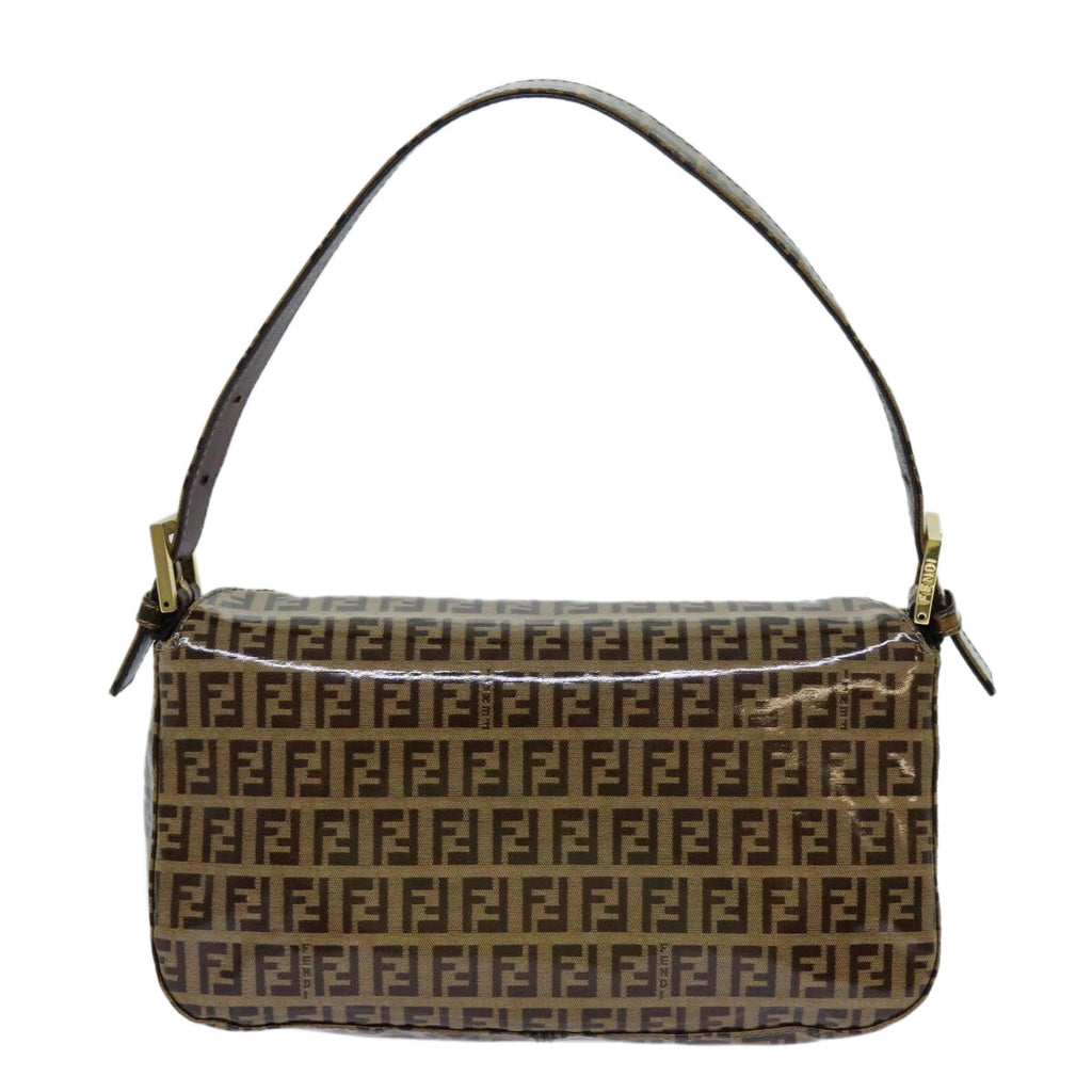 FENDI Zucchino Canvas Mamma Baguette Shoulder Bag Beige yk11816