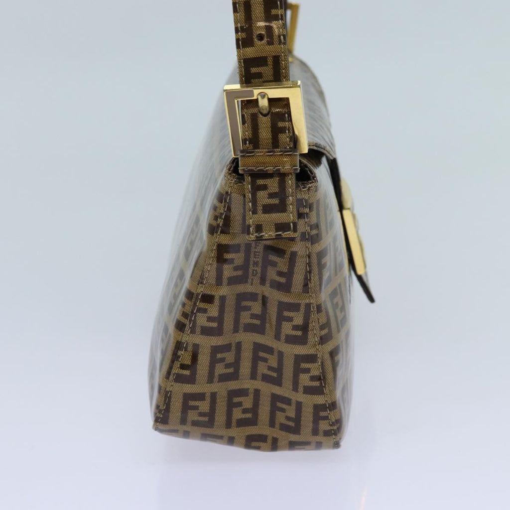 FENDI Zucchino Canvas Mamma Baguette Shoulder Bag Beige yk11816