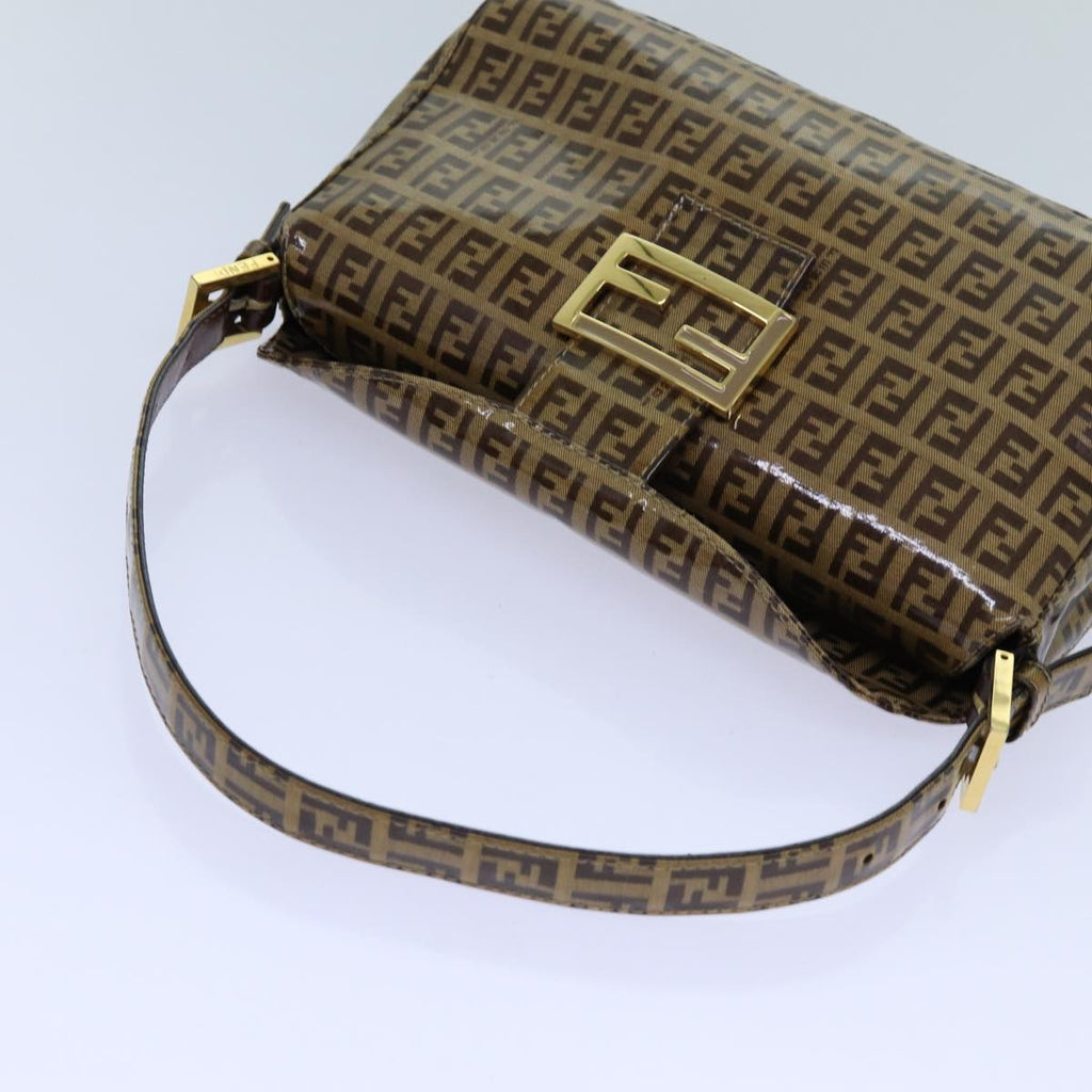 FENDI Zucchino Canvas Mamma Baguette Shoulder Bag Beige yk11816