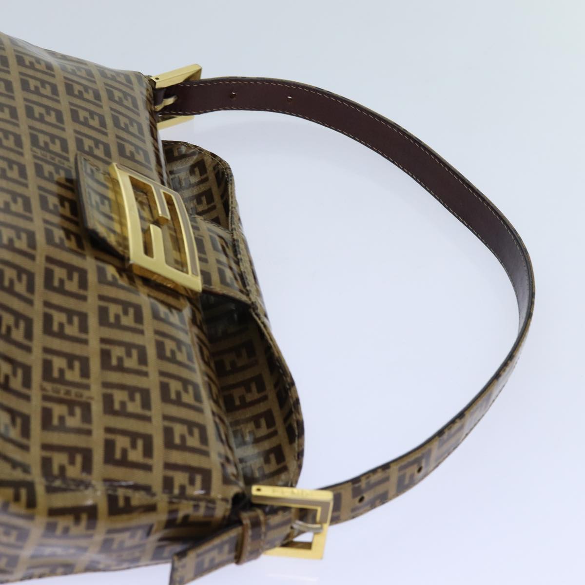 FENDI Zucchino Canvas Mamma Baguette Shoulder Bag Beige yk11816