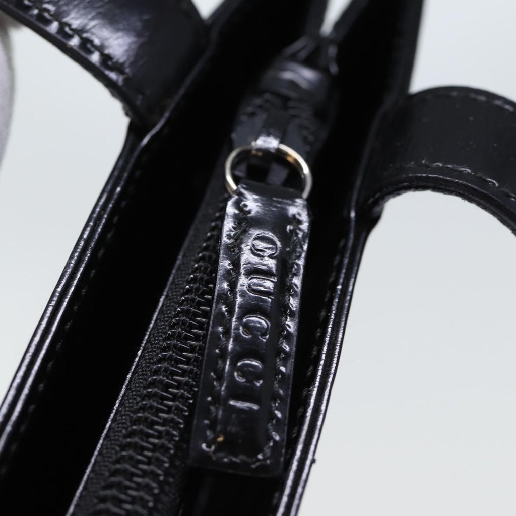 GUCCI Horsebit Shoulder Bag Enamel Black yk11952