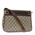 GUCCI GG Supreme Web Sherry Line Shoulder Bag PVC Beige Red Green yk11953