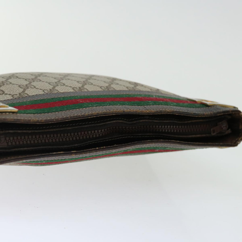 GUCCI GG Supreme Web Sherry Line Shoulder Bag PVC Beige Red Green yk11953