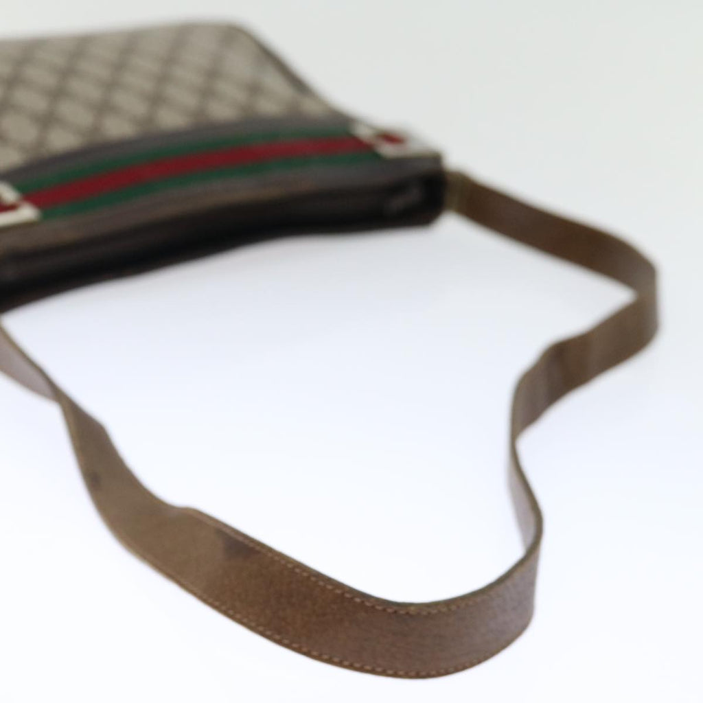 GUCCI GG Supreme Web Sherry Line Shoulder Bag PVC Beige Red Green yk11953